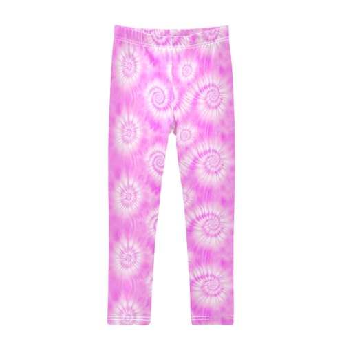 ALAZA Girls' Leggings Children's Yoga Pants Skinny Printed Dance Hotpink Tie Dye Comfortable 4T