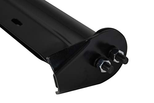 Image of Black Straight Spring Loaded Mud Flap Hanger,Round Tube Style,1-1 /8 inch Bolt Spacing,30 inch Length