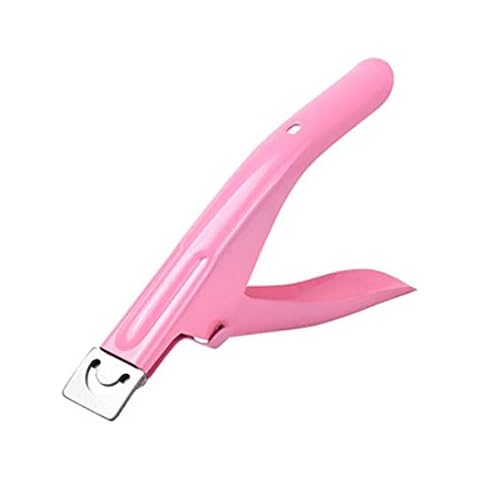 False Nail Clipper Nail Tips Cutter for Acrylic False Fake Gel Artificial Nails Manicure Pedicure Trimmer Nail Care Tools Home Salon Nail Art (Pink) Cover
