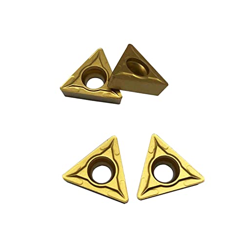 Image of GBJ TCMT32.52 TCMT16T308 Gold 10pcs Carbide Inserts External Turning Inserts Cutting Tools Processing of Steel Parts and Stainless Steel for STFCR /L2020K16 STFCR /L2525K16 Lathe Turning Tool Holder