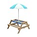 Produktbild TP Toys 602 Sand-und Wasser-Picknickbank aus Holz | mit Sonnenschirm | Garten-und Gartenmöbel Picknicktisch mit Sonnenschutz | für 4 Kinder | ab 2 Jahren, Large