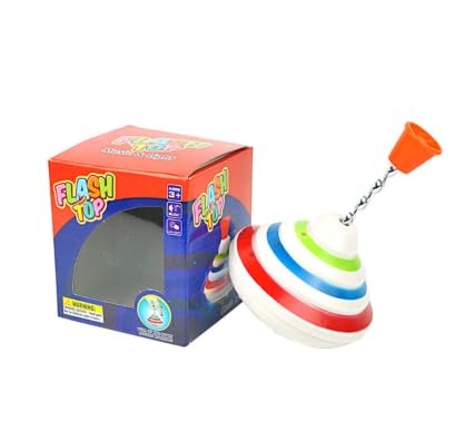 Flashing Music Gyro Push Down Spinning Top LED Shining Toys Birthday Gifts for Kids Toddlers Autism T-oys