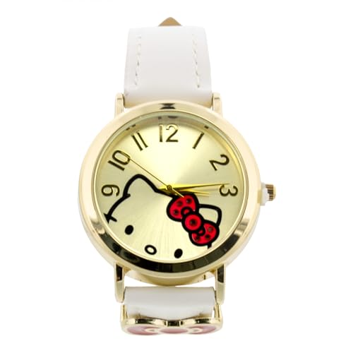 Accutime Hello Kitty White Strap with Red Bow Analog Watch