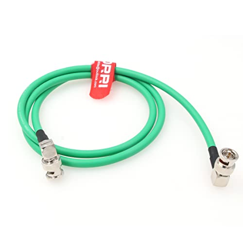 DRRI Canare12G-SDI 4K UHD Right-Angle BNC to Right-Angle BNC Coaxial Cable for Video Monitor (1M, Green), (1M) US - Image 3