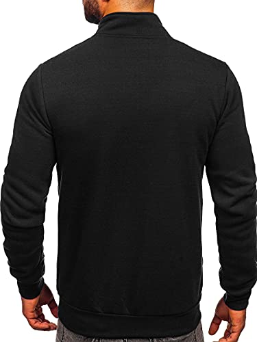 Men's Track Jackets Black Lightweight Sweatshirts Full Zip Up Mock Neck Long Sleeve Tops with Pocket4