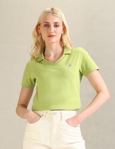 Image of U.S. Polo ASSN. Women's Cotton Regular Fit Solid Polo Shirt