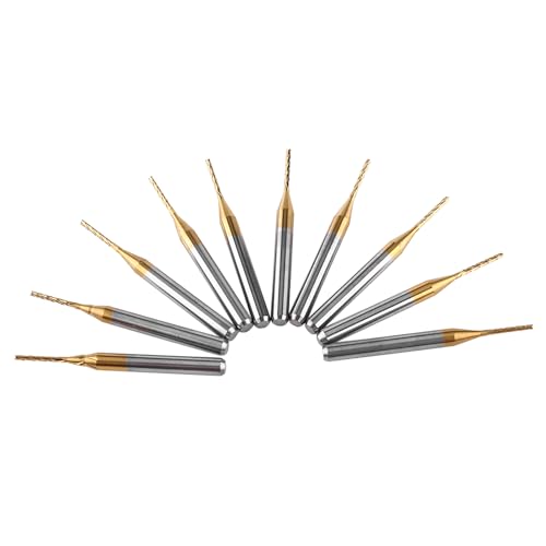 10pcs Coated Tungsten Carbide End Mill Engraving Bits, High Hardness, Wear Resistance