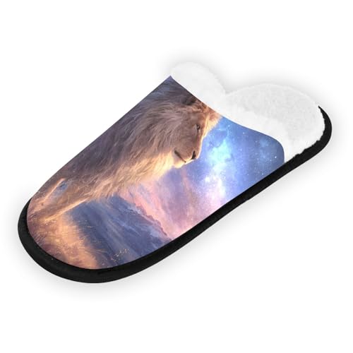 Purple Lion Clouds Slippers For Women Men Soft Memory Foam Non-Slip Animal Winter Indoor House Shoes Travel Slipper2