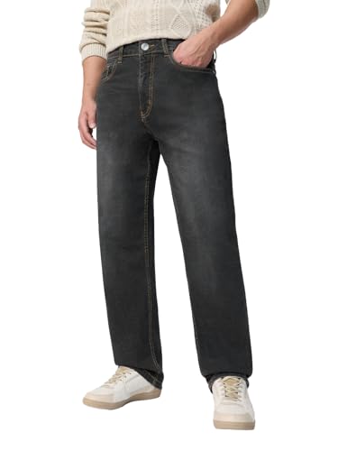Image of The Souled Store Straight-Fit Denim: Men and Boys Cotton Blend Straight Fit Cargo Pockets Lightweight Everyday All-Season Denim Jeans