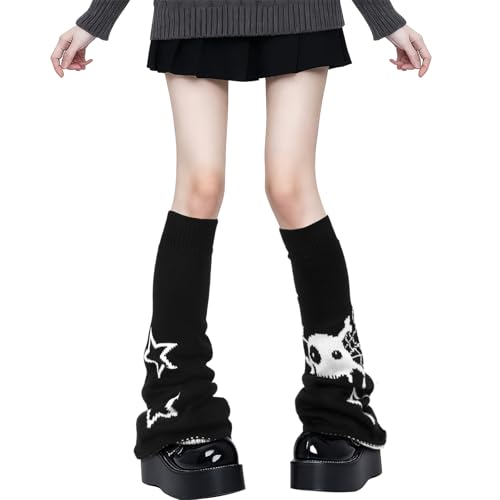 Image of Geyoga Y2k Accessories Harajuku Leg Warmers Gyaru Clothes Japanese Kawaii Girls Leg Warmers Goth Cute Lolita Knit Boot Socks