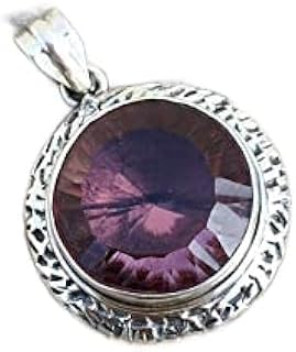 Alexandrite Pendant, 925 Sterling Silver, Vintage Jewelry, Heavy Pendant, Rare Pendant, Color Change Jewelry, Bridesmaid Gift, Round Gemstone, Unique Pendant, Fine Jewelry, Gift Ideas, Victorian Pendant, Statement Pendant, Bridesmaid Gift For Her, wedding Promise Pendant, Artisan Pendant