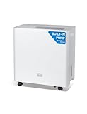 BLACK+DECKER 50-Pint Portable Dehumidifier with Built-in Pump, Dehumidifier with Pump for up to 4500 Sq. Ft., For Home and Large Spaces, Removable Bucket and Drain Hoses Included, BD50PMWSA, White