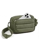 BAGSMART Crossbody Bags for Women, Puffer Crossbody Purses for Women with RFID Blocking Slots, Handbags Wallet Small Purse, Olive Green