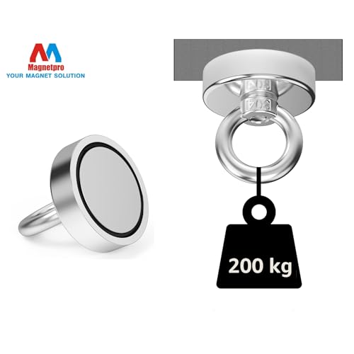 Magnetpro aimant néodyme force 200 kg aimants puissants de diamètre 60 mm – vue 4