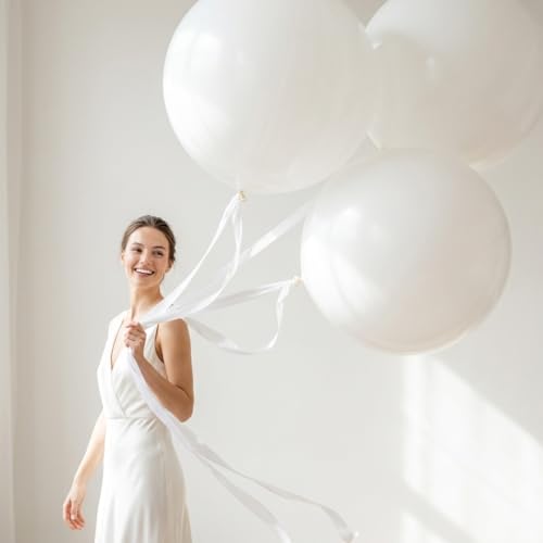 Image of KALOR White Giant 36 Inch 9pcs Large Latex Balloons