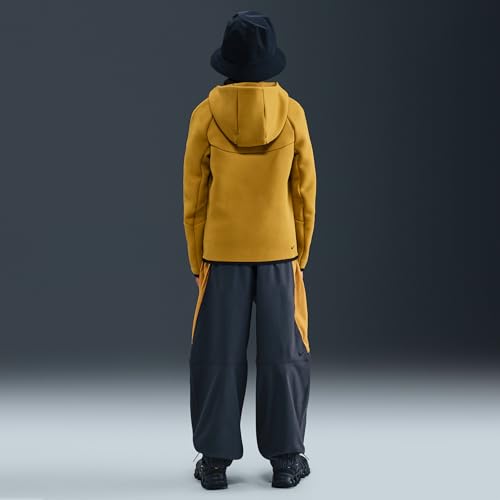Nike Sportswear Tech Fleece Big Kids' Full-Zip Hoodie (Ochre/Black/Black)2