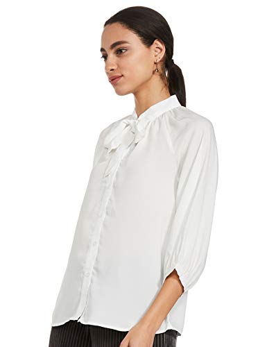 Image of Max Women's Solid Sash Tie-Up Regular Fit Shirt