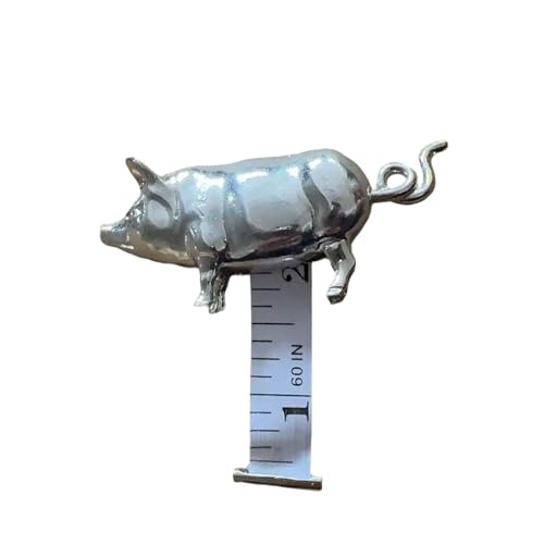 Cinta métrica mini retráctil con diseño de cerdito vintage miniatura 1
