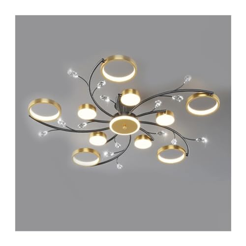 Lampes suspendues dorées LWX avec plafonnier LED 10 têtes chic