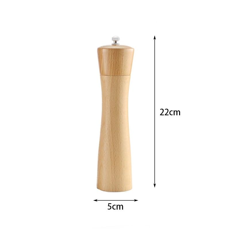 Hölzerne Pfeffermühle, manuelle schwarze Pfeffer- und Salzmühle for Zuhause, Küche, Restaurant Außenbereich(8in)