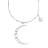 Mond-und Stern-Anhänger sind mit funkelnden weißen Zirkonia (synth.) veredelt