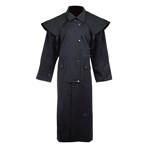 Acerugs New Black Brown Mens Oilskin Duster Coat S M L XL 2XL 3XL 4XL 5XL 6XL Australian Outback Waterproof Jacket
