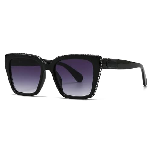 Lunettes de soleil diamant de luxe au style steampunk vintage pour un look élégant