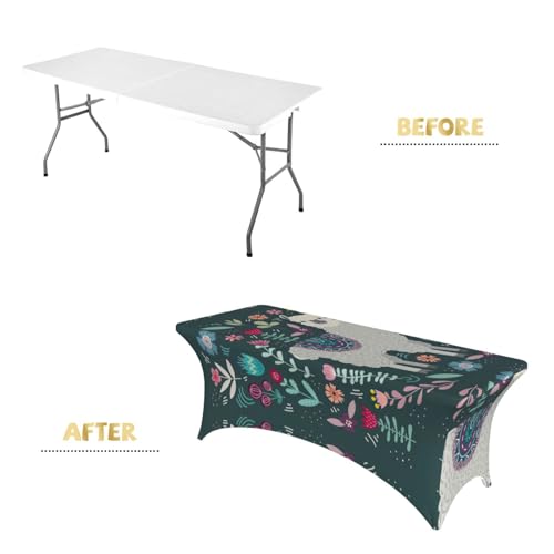 Nappe de table extensible anti-plis imprimé lama pour table 180cm - 5