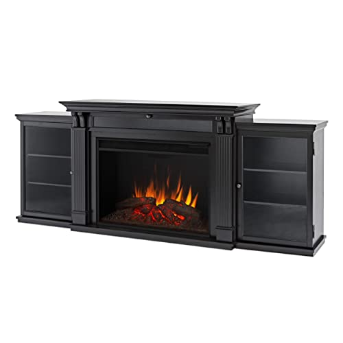 Real Flame Black 8720E Tracey Grand Entertainment Unit With Electric Fireplace, Large #TOP20