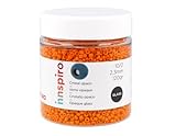 INNSPIRO Rocalla de vidrio redonda opaco naranja 2,3mm. 120gr. Bote. Para crear pulseras y collares, ideal para manualidades y joyas con niños. Cuentas semilla.