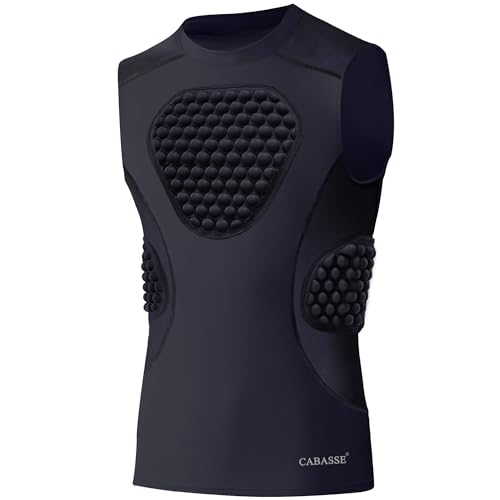 Cabasse Youth Padded Protective Shirt, Chest Rib Protector Heart Guard Sternum Shirt for Football...