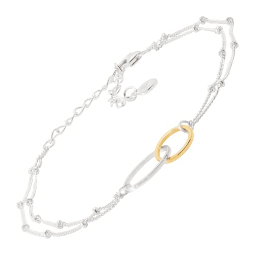 Silpada 'Pagosa' Circle Linking Station Bracelet in 14K Yellow Gold Plated Sterling Silver, 7.5