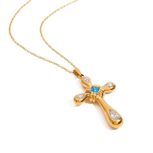 Collier pendentif croix géométrique acier : fini les bijoux qui verdissent