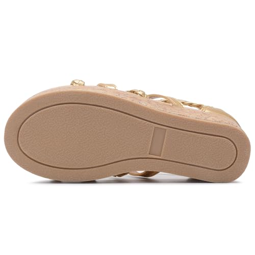 shoeslocker Girls Sandals Flatform Wedge Open Toe Summer Shoes Little Big Kid Flower Girl Heels Dress Shoes 6