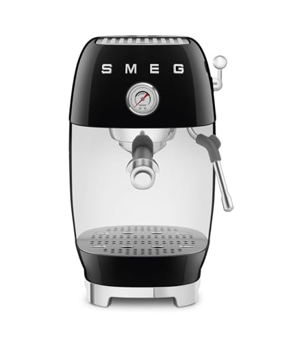 Smeg, Machine à Café Espresso Manuelle ECF03BLEU, Thermoblock, Fonction Cold Brew, Buse Vapeur et Manomètre, Réservoir de 1,4 L, 1650 W, Noir