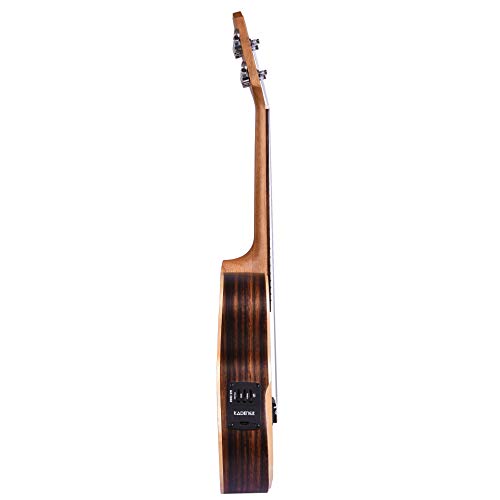 Image of Kadence Ukulele 24 inch Concert Size, Specially Crafted Exotic Wood Design, fluorocarbon strings Electric Acoustic Ukulele with EQ and Bag (Black Wood)