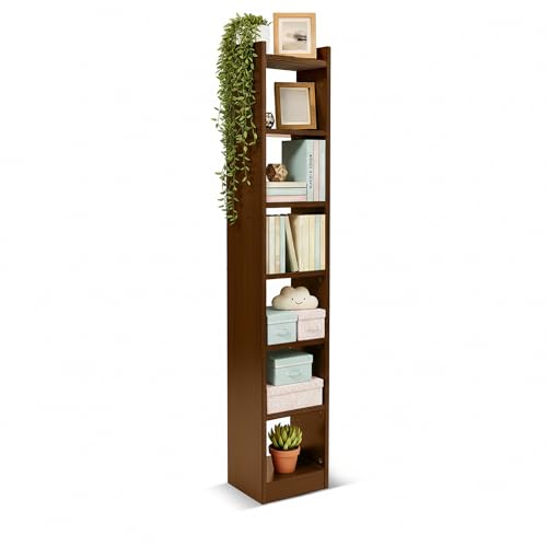 Image of Green Soul Alba 7 Shelves Engineered Wood Book Shelf | Multipurpose Wooden Bookshelf for Home, Bedroom, Living Room, Study Room, Kids Room | Organizer | Storage | 3 Year Warranty (Rolex Brown)