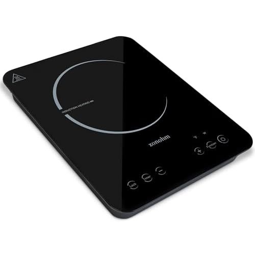 Portable Induction Cooktop, Countertop Burner, 1800W, Shutter Proof Ceramic Glass, Timer, Safety Lock, Touch Control, Auto Shut Off, Pan Detection, Precision Temperature control (Black)