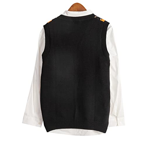 Image of Sweater Vest Women,Sleeveless V Neck Argyle Plaid Long Preppy Loose Knitted Casual School Sweaters Tank Top