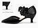 Coutgo Womens Low Kitten Heels Dressy Shoes Comfortable Closed Toe Flower Slip on Formal Party Dance Heeled Pumps, Black, Size 7