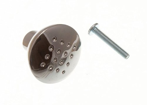 Lot de 20 boutons de tiroir en métal chromé 32 mm + vis