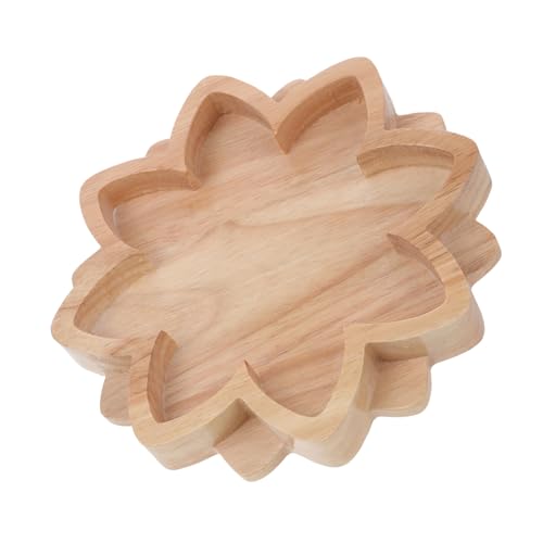 QUMIIRITY Plateau en Bois De Lotus 25 Cm, Plateau en Cristal Naturel, Porte-Bijoux Multifonction, Base De Rangement pour Pierres Et Cristaux, Décoration Intérieure Polyvalente en Bois Naturel