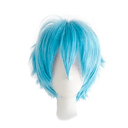 Gairyan Short Blue Cosplay Wig, Unisex Anime Cosplay Wigs for Women/Men, Straight Fluffy Wig for Costume Theme Party - Image 2