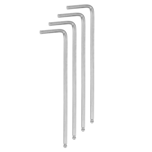 QUARKZMAN 4 Piezas de Llave Hexagonal de Bola de 3 mm, Llave Hexagonal en Forma de L de Brazo Largo Métrica de Acero Cromado Vanadio para Herramientas de Reparación en el Hogar