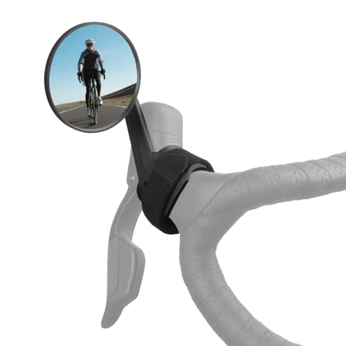PUYUEYAO Road Bike Mirror, Cycling rearview mirrors, Wide Angle Convex Adjustable Rotatable Scratch Resistant Shockproof bicycle Mirrors of road Bikes, Mount to road bike handlebar (LEFT)