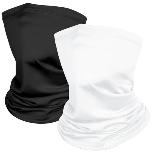 Kiiwah 2 Pièces Cache Cou Elastique pour Homme et Femme, Tour de Cou Coupe-Vent et Respirant Snood à Séchage Rapide pour Moto, Cyclisme, Ski, Randonnée, Course à Pied