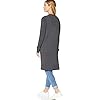 Amazon Essentials Women's Lightweight Longer Length Cardigan Sweater (Available in Plus Size), Charcoal Heather, Large
