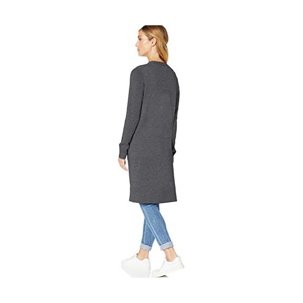 Amazon Essentials Women's Lightweight Longer Length Cardigan Sweater (Available in Plus Size), Charcoal Heather, Large