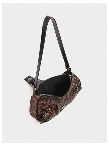 Image of GORGLITTER Women's Y2k Shoulder Bag Buckle Western Vintage Hobo Pu Leather Handbags with Coin Purse