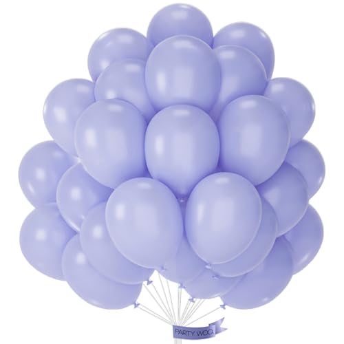 Image of PartyWoo Dusty Purple Balloons 50pcs Lavender Lilac Boho Neutral Color | 12 Inch Balloons for Graduation Bridal Shower Wedding Engagement Cat Tornado Theme Birthday Party Decorations Purple-F49